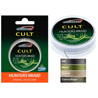 Поводковый материал CLIMAX CULT Hunters Braid 30 lbs silt 