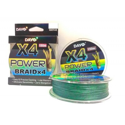 Плетеный шнур DAYO Power Braid X4 150m зеленый 