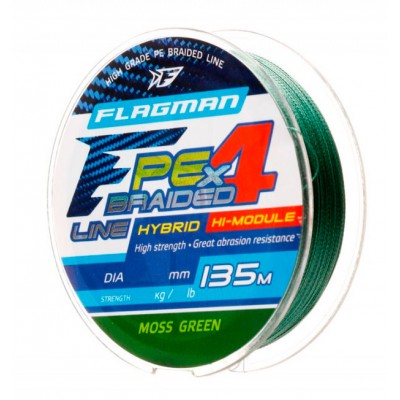 Шнур плетенный FLAGMAN PE Hybrid F4 135м Moss Green