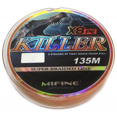 Шнур плетенный MIFINE Killer X8 PE Orange 135м
