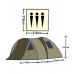 Палатка MIFINE ZA013 (90+90+210)х210х150 см трехместная